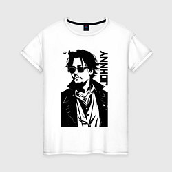 Футболка хлопковая женская Johnny Depp - graphics, цвет: белый
