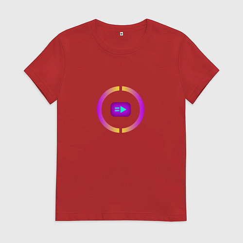 Женская футболка Музыкальная кнопка / Красный – фото 1