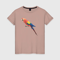 Женская футболка Одинокий сине-красный попугай