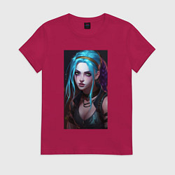 Футболка хлопковая женская Fantasy Jinx Arcane League of Legends, цвет: маджента