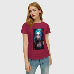 Футболка хлопковая женская Fantasy Jinx Arcane League of Legends, цвет: маджента — фото 2