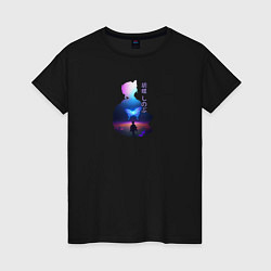 Женская футболка Силуэт Шинобу Кочо и светящаяся бабочка