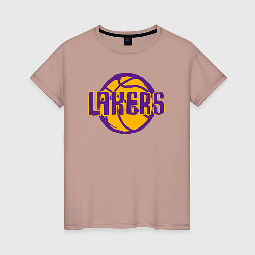 Женская футболка Lakers ball / Пыльно-розовый – фото 1