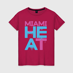Футболка хлопковая женская Miami Heat style, цвет: маджента