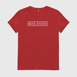 Футболка хлопковая женская Белая надпись ambition из химических элементов, цвет: красный