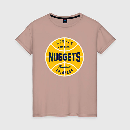 Женская футболка Denver Nuggets 1967 / Пыльно-розовый – фото 1