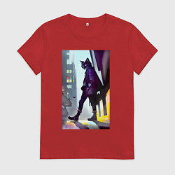 Женская футболка Чёрный котяра на своём районе - Бронкс