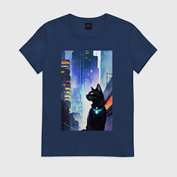 Женская футболка Black cat - a resident of the metropolis - New Yor