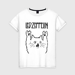 Женская футболка Led Zeppelin - rock cat