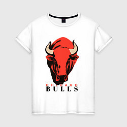 Футболка хлопковая женская Chicago bull, цвет: белый