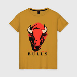Футболка хлопковая женская Chicago bull, цвет: горчичный