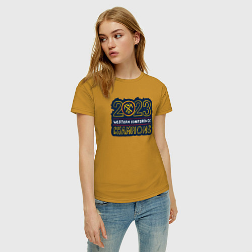 Женская футболка Denver Nuggets 2023 / Горчичный – фото 3