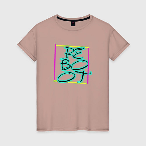 Женская футболка Перезагрузка / Пыльно-розовый – фото 1