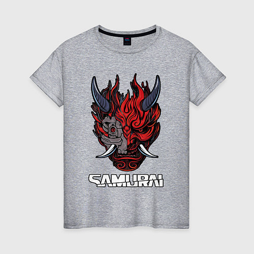 Женская футболка Samurai logo / Меланж – фото 1