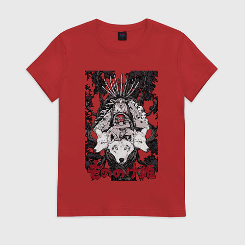 Женская футболка Mononoke all on the tree / Красный – фото 1