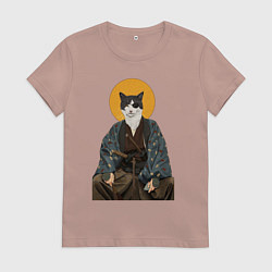 Женская футболка Samurai one - eyed cat