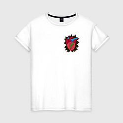 Футболка хлопковая женская Сердце с саламандрой, цвет: белый