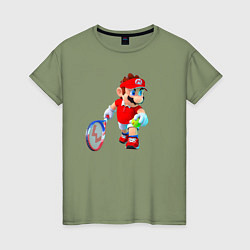 Женская футболка Марио играет