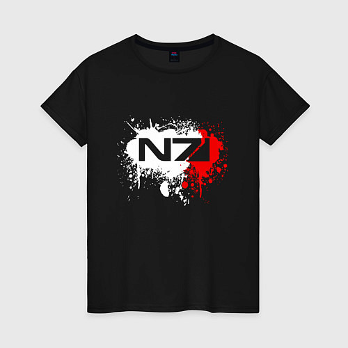 Женская футболка Mass Effect N7 - shooter - logo / Черный – фото 1