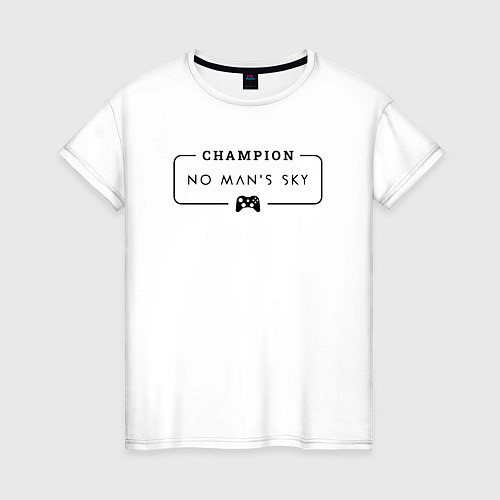 Женская футболка No Mans Sky gaming champion: рамка с лого и джойст / Белый – фото 1