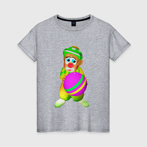 Женская футболка Клоун с мячиком / Меланж – фото 1