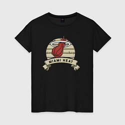 Футболка хлопковая женская Heat logo, цвет: черный