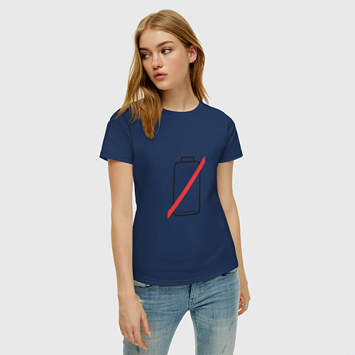 Женская футболка Разряженная батарейка / Тёмно-синий – фото 3