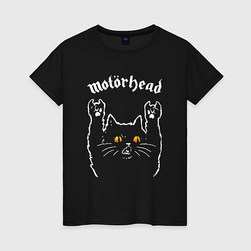 Женская футболка Motorhead rock cat / Черный – фото 1