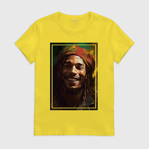 Женская футболка Боб Марли One love / Желтый – фото 1