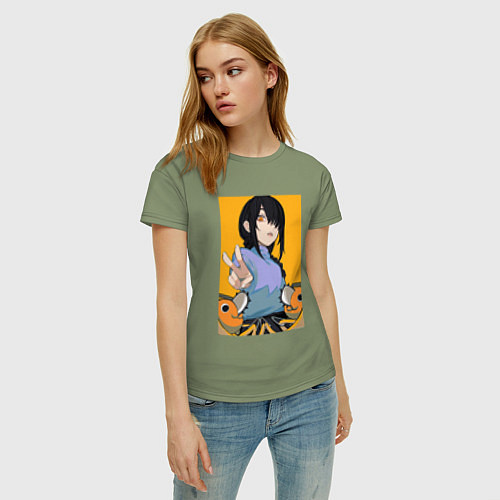 Женская футболка Наюта с почитой- оранжевый / Авокадо – фото 3