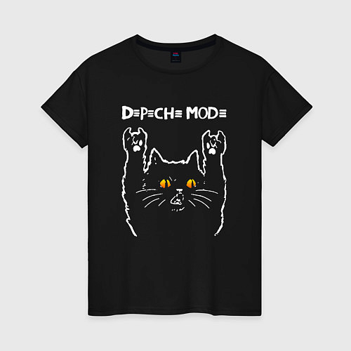 Женская футболка Depeche Mode rock cat / Черный – фото 1