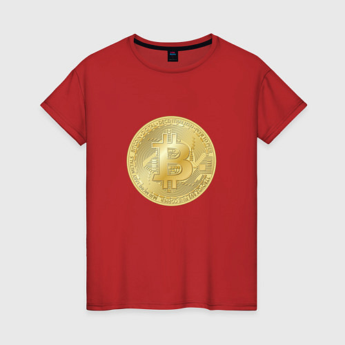 Женская футболка Криптовалюта биткоин / Красный – фото 1