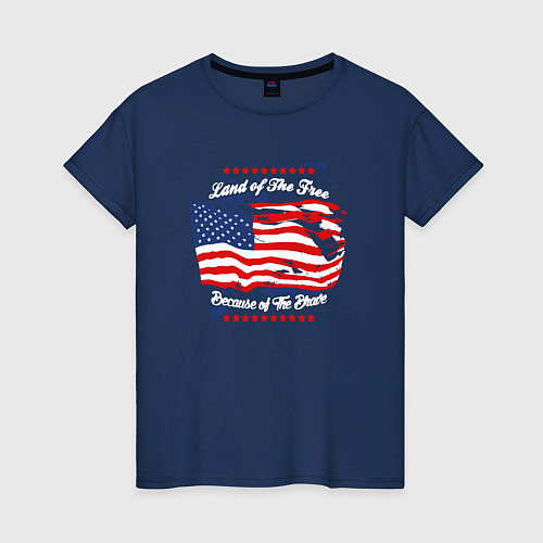 Женская футболка Земля свободных / Тёмно-синий – фото 1