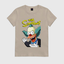 Футболка хлопковая женская Krusty the clown, цвет: миндальный