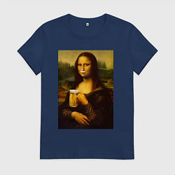 Женская футболка Мона Лиза с пивом
