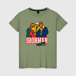 Футболка хлопковая женская Ironman, цвет: авокадо