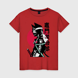 Женская футболка Samurai cat women