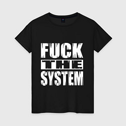 Футболка хлопковая женская SoD - f**k the system, цвет: черный