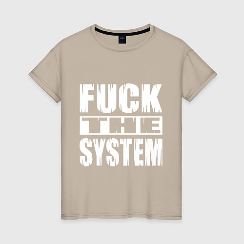 Женская футболка SoD - f**k the system / Миндальный – фото 1