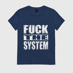 Футболка хлопковая женская SoD - f**k the system, цвет: тёмно-синий