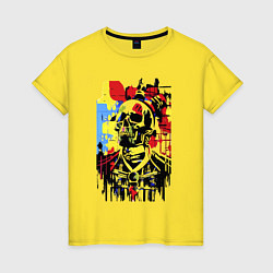 Женская футболка Skull - pop art - sketch