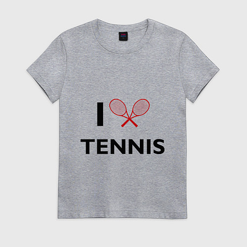 Женская футболка I Love Tennis / Меланж – фото 1