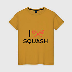 Футболка хлопковая женская I Love Squash, цвет: горчичный