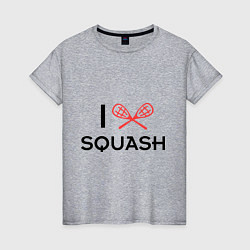Футболка хлопковая женская I Love Squash, цвет: меланж