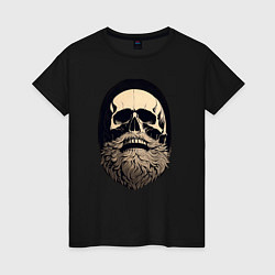 Женская футболка Винтажный череп с бородой
