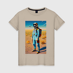 Женская футболка Космонавт на планете синеглазых капибар