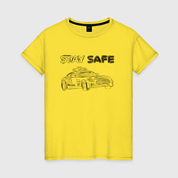 Женская футболка Stay safe black