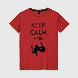 Женская футболка Keep calm and judo