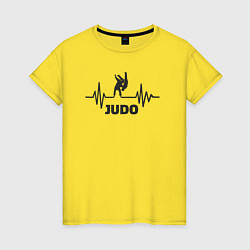 Футболка хлопковая женская Judo pulse, цвет: желтый