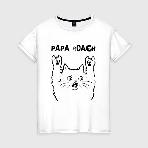 Женская футболка Papa Roach - rock cat / Белый – фото 1